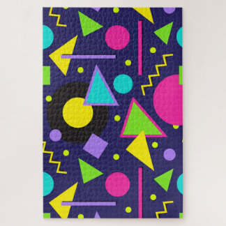 Navy Neon Abstrakt Puzzle