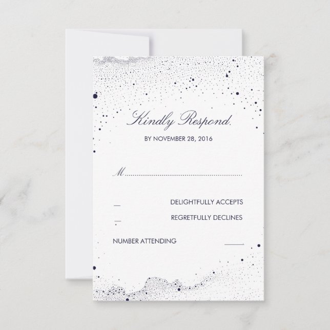 Navy Night Stars Wedding RSVP (Vorderseite)