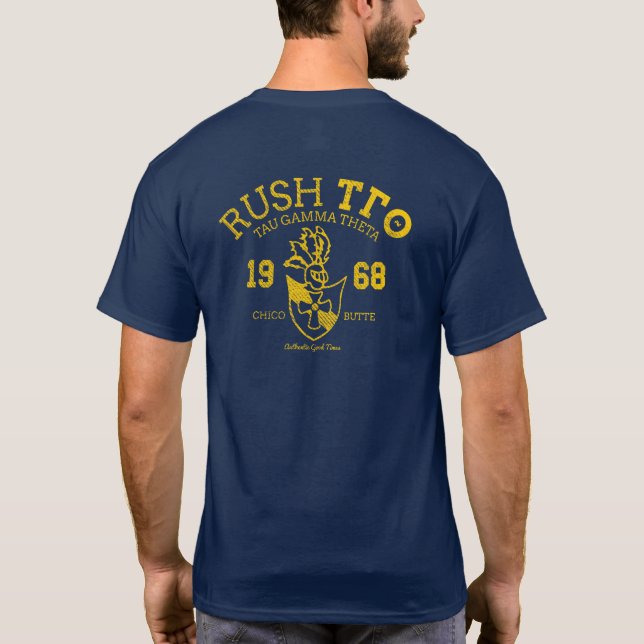Navy Not Rush Shirt mit Front & Back (Rückseite)