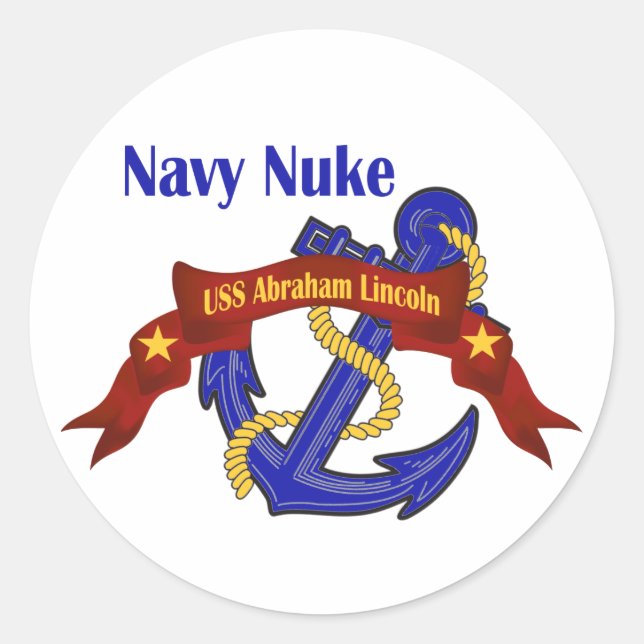 Navy Nuke ~ USS Abraham Lincoln Runder Aufkleber (Vorderseite)