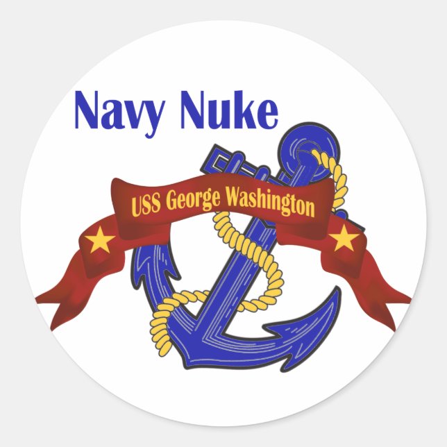 Navy Nuke ~ Washington Runder Aufkleber (Vorderseite)
