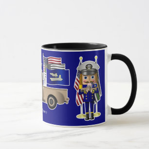 Navy Nutcracker mit wenig militärischem LKW Tasse