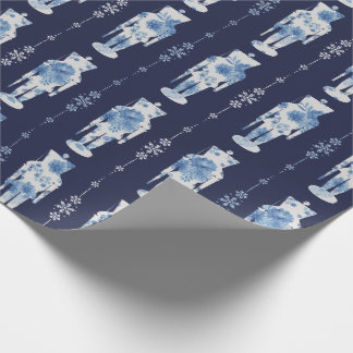 Navy Nutcracker Wrapping Paper Geschenkpapier