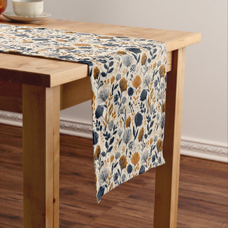 Navy & Ochre Botanical Table Runner Kurzer Tischläufer
