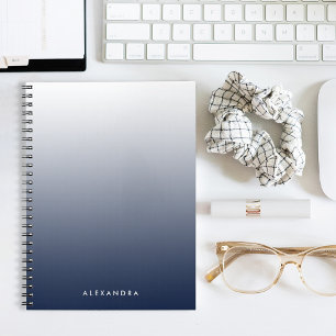 Navy Ombre Gradient Personalisiert Notizblock
