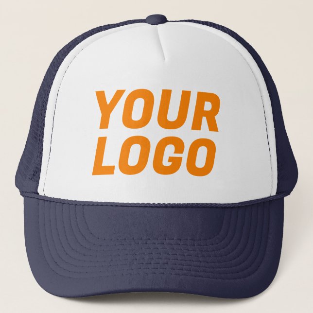 Navy & Orange CUSTOM Truckerkappe (Vorderseite)