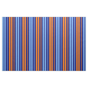 Navy Orange Cyan Vertikale Streifen Design   Stoff