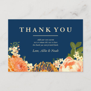 Navy & Orange Floral Vielen Dank Dankeskarte