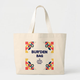 Navy Orange GEOMETRISCHER Druck Canvas Large BUR'D Jumbo Stoffbeutel