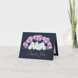 Navy Orange Rose Crocuses Garland Vielen Dank Karte