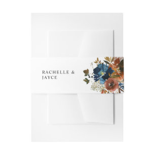 Navy, Orange und Brown Floral Einladungsbanderole