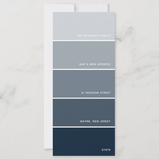 Navy Paint Swatch neue Adresse Ankündigung (Vorderseite)