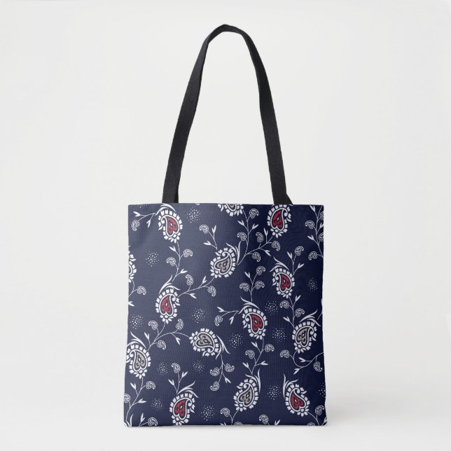 Navy Paisley: Elegantes Musterdesign. (Vorderseite)