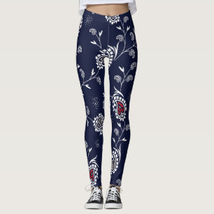 Navy Paisley: Elegantes Musterdesign. Leggings