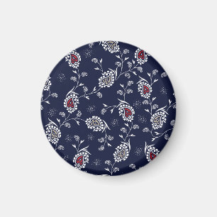 Navy Paisley: Elegantes Musterdesign. Magnet