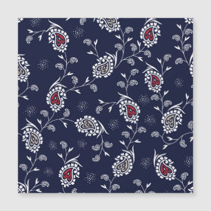 Navy Paisley: Elegantes Musterdesign. Magnetkarte