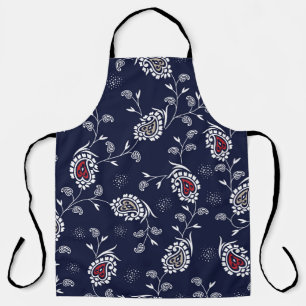 Navy Paisley: Elegantes Musterdesign. Schürze