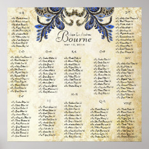 Navy Peacock - 100 bis 150 Gäste - alphabetisch Poster