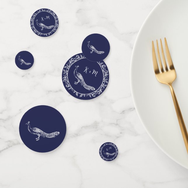 Navy Peacock Blüh Wedding Confetti Konfetti (Gruppe)