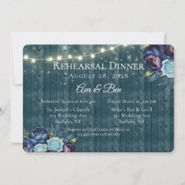 Navy Peonings und Turquoise Rose Probe Dinner Einladung