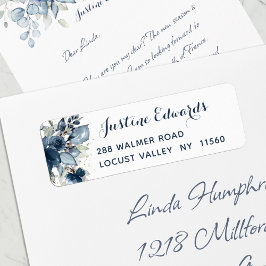 Navy Peony Silver Dusty Blue Eucalyptus Return