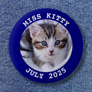 Navy-Personalisiert-Round-Foto-Rahmen Button