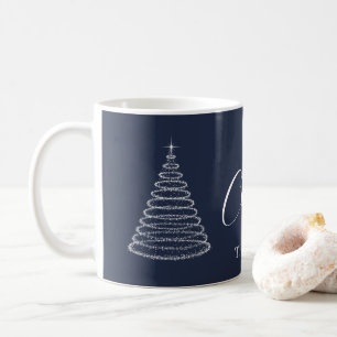 Navy personalisierte Weihnachtskaffee Tasse