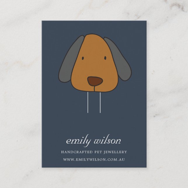 NAVY PET DOG BROWN TAG BUTTON CHARM DISPLALATE (Vorderseite)