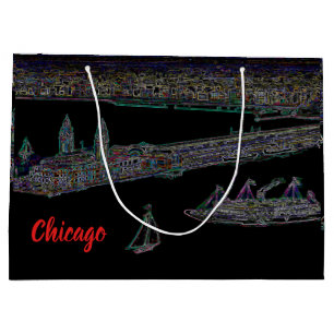 Navy Pier Chicago 1920er Jahre NEON Art Windy City Große Geschenktüte
