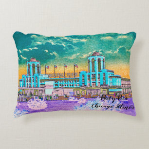 Navy Pier Chicago 1920's Watercolor Art Windy City Dekokissen