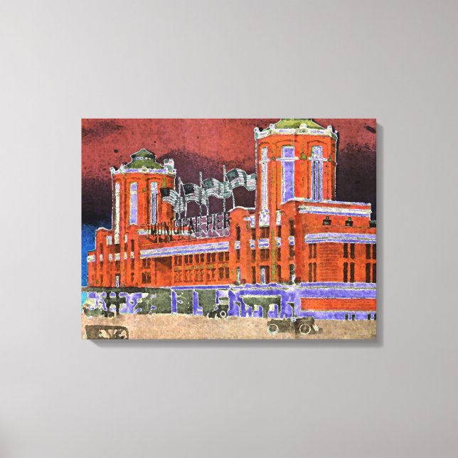 Navy Pier Chicago 1920's Watercolor Art Windy City Leinwanddruck (Vorderseite)