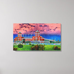 Navy Pier Chicago 1920's Watercolor Art Windy City Leinwanddruck