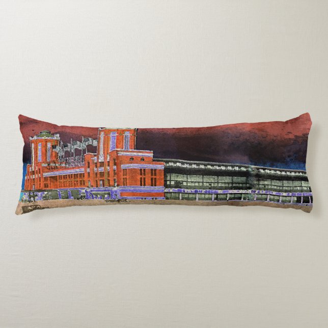 Navy Pier Chicago 1920's Watercolor Art Windy City Seitenschläferkissen (Vorderseite)