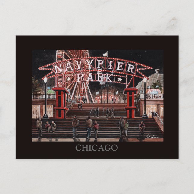 Navy Pier Chicago Collection Randsom Art Postkarte (Vorderseite)