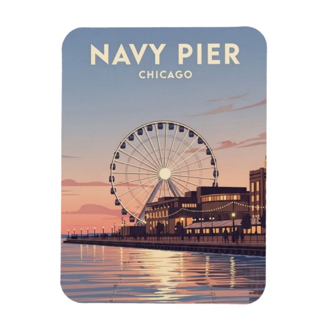 Navy Pier Chicago Illinois Travel Magnet (Vertikal)