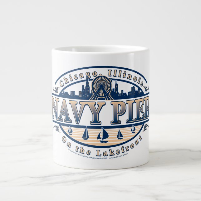 Navy Pier Chicago Jumbo-Tasse (Vorderseite)