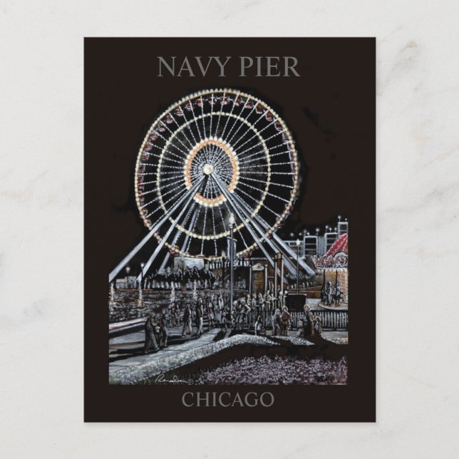 Navy Pier Chicago Postcard Postkarte (Vorderseite)