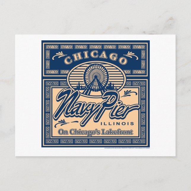 Navy Pier Chicago Postkarte (Vorderseite)