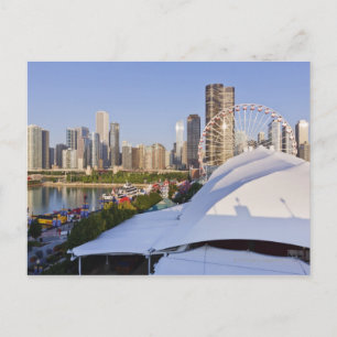 Navy Pier und Downtown Chicago Postkarte