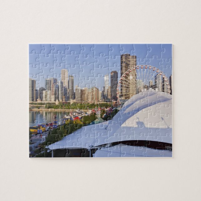 Navy Pier und Downtown Chicago Puzzle (Horizontal)