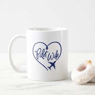 Navy Pilot Ehefrau Looped Heart Flugzeug Kaffeetasse