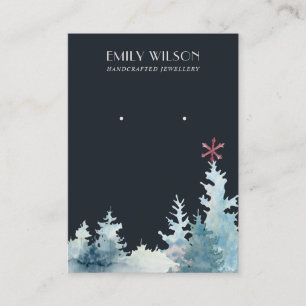 NAVY PINE TREE WINTERWALD STUD EARRING DISPLAY VISITENKARTE