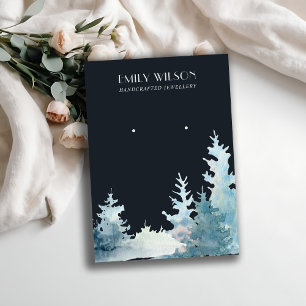 NAVY PINE TREE WINTERWALD STUD EARRING DISPLAY VISITENKARTE