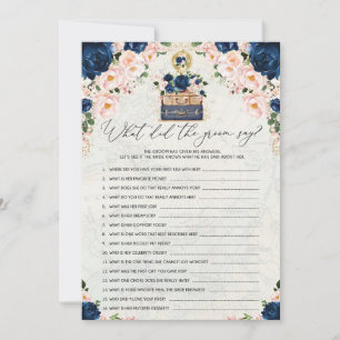 Navy Pink Travel Groom Brautparty Card Einladung