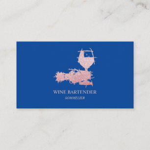 Navy Pink Wine Barkeeper Sommelier Visitenkarte
