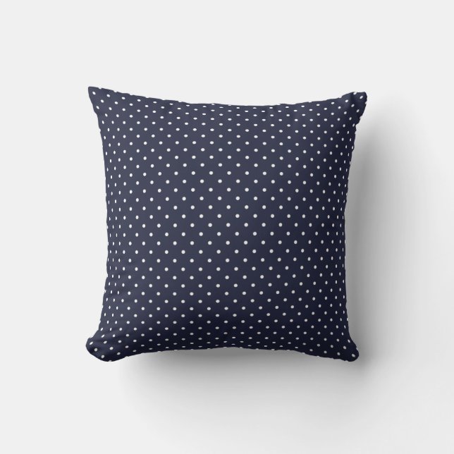 Navy Polka Dot Kissen (Vorderseite)