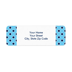 Navy Polka Dots auf Sky Blue Adressetiketten