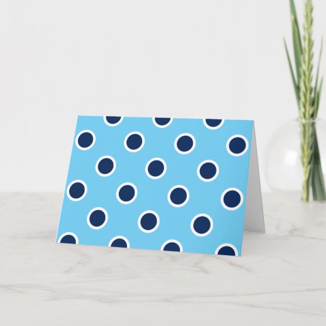 Navy Polka Dots on Light Blue Birthday Card Karte (Vorderseite)