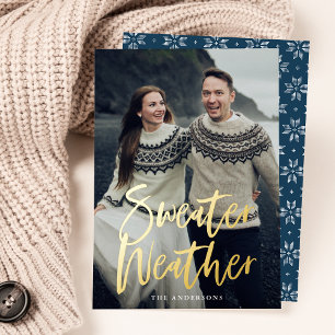 Navy Pullover Wetter Foto Folien Feiertagskarte