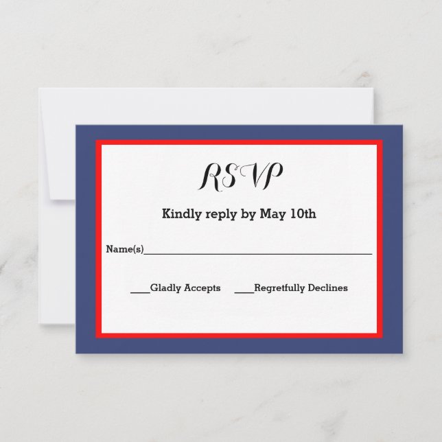 Navy & Red Frame - UAWG Response Card RSVP Karte (Vorderseite)